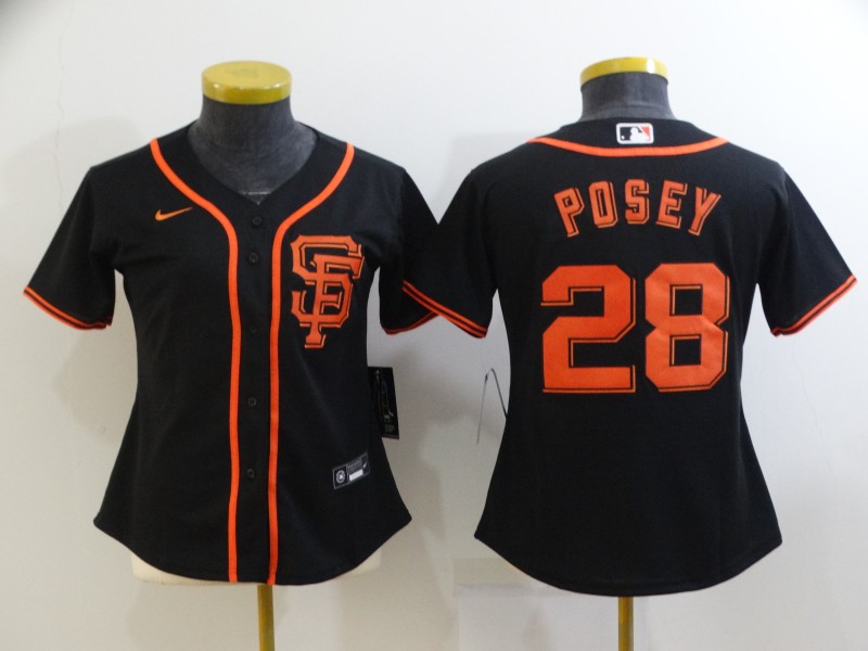 2021 Women San Francisco Giants 28 Posey black Game MLB Jerseys